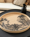 Exotic Palm Bambu Dekoratif Tepsi Natural-Siyah