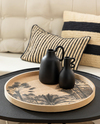 Exotic Palm Bambu Dekoratif Tepsi Natural-Siyah
