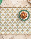 Exotic Palm Melamin Kaydırmaz Tepsi Beyaz - Yeşil
