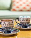 Exotic Wild New Bone China 4 Parça 2 Kişilik Kahve Fincan Takımı Sarı