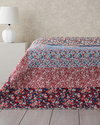 Fanciful Patchwork Çift Kişilik Çok Amaçlı Örtü 200x220 cm Bordo