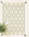 Fancy Poti Dokuma Kilim Krem Siyah