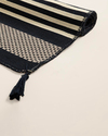 Fancy Striped Dokuma Kilim Lacivert - Krem