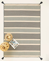 Fancy Striped Dokuma Kilim Lacivert - Krem