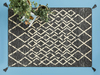 Fancy Tien Dokuma Kilim Krem Siyah
