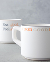 Feel Good Seramik 2'li Çay Fincanı Takımı 184 ml Turuncu-Siyah