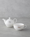 Feel Happy New Bone China Demlik Seti 400 ml Beyaz
