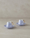 Felix New Bone China 4 Parça 2 Kişilik Kahve Fincan Takımı Lila
