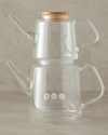 Ferrara Borosilikat Çaydanlık 550 ml+1000 ml Şeffaf