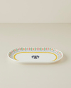 Fiesta Talavera Porselen Kayık Tabak 30 cm Beyaz - Lacivert