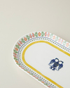 Fiesta Talavera Porselen Kayık Tabak 30 cm Beyaz - Lacivert