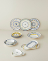 Fiesta Talavera Porselen Pasta Tabağı 21 cm Beyaz - Lacivert