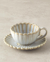 Fiore New Bone China 4 Parça 2 Kişilik Kahve Fincan Takımı Gri
