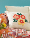 Fleurs Punch Nakışlı Kırlent Kılıfı Naturel
