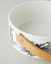 Floral Grace Stoneware Sunumluk 17x7 cm Beyaz - Lacivert