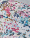 Floral Happiness Dijital Baskılı Soft Cotton Çift Kişilik Nevresim Takımı 200x220 cm Pembe - Mavi