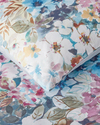 Floral Happiness Dijital Baskılı Soft Cotton Çift Kişilik Nevresim Takımı 200x220 cm Pembe - Mavi