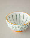 Floral Lines New Bone China Kase Yeşil