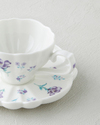 Floral Morning Porselen 4 Parça 2 Kişilik Kahve Fincan Takımı 90 ml Mor