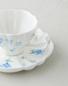 Floral Morning Porselen 4 Parça 2 Kişilik Kahve Fincan Takımı 90 ml Mavi