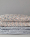 Floral Pamuk Polyester Çift Kişilik Uyku Seti Gri