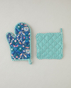 Floral Touch Polyester 2'li Mutfak Seti 17x30 Cm + 20x20 Cm Yeşil