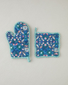 Floral Touch Polyester 2'li Mutfak Seti 17x30 Cm + 20x20 Cm Yeşil