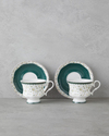 Florana New Bone China 4 Parça 2 Kişilik Çay Fincanı Takımı 220 ml Yeşil
