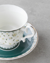 Florana New Bone China 4 Parça 2 Kişilik Çay Fincanı Takımı 220 ml Yeşil