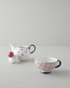 Florentis New Bone China Demlik Seti 400 – 290 ml Pembe - Yeşil