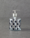Flower Dots Cam Banyo Sıvı Sabunluk Silver
