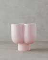 Flower Stoneware Vazo Açık Pembe