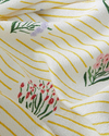 Flower Stripes Baskılı Pamuklu Tek Kişilik Pike Takımı 150x220 cm Sarı