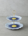 Flowerella Dolomite Katlı Servis 21+26 cm Mavi