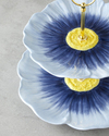 Flowerella Dolomite Katlı Servis 21+26 cm Mavi