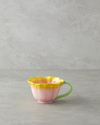Flowerella Dolomite Kupa 250 ml Sarı-Pembe