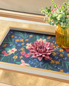 Flowertopia Dekoratif Tepsi Lacivert