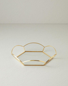Flowery Cam Dekoratif Tepsi Gold