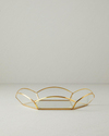 Flowery Cam Dekoratif Tepsi Gold