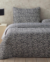 Flowery Modern Çok Amaçlı Tek Kişilik Yatak Örtüsü Takımı Siyah