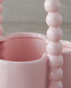 Flowery Stoneware Vazo Açık Pembe