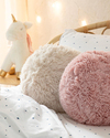Fluffy Ball Bebe Dekoratif Kırlent Bej