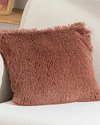 Fluffy Peluş Kırlent Kılıfı Koyu Gülkurusu