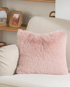 Fluffy Peluş Kırlent Kılıfı Pudra