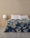 Forest toile Pamuklu King Size Battaniye 220x240 cm Lacivert