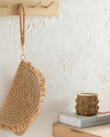 Fringe Clutch Hasır Çanta 34x20 cm Naturel