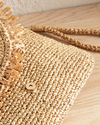 Fringe Clutch Hasır Çanta 34x20 cm Naturel
