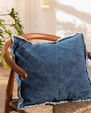 Fringe Denim Kırlent Kılıfı İndigo