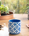 Garden Flowers Stoneware Saksı Lacivert