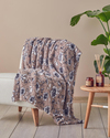 Gardenia Glow Baskılı Sherpa Battaniye Vizon